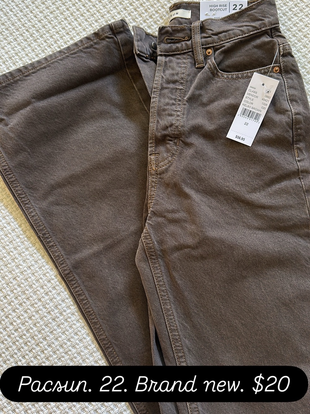 PacSun Brown High-Rise Bootcut Jeans